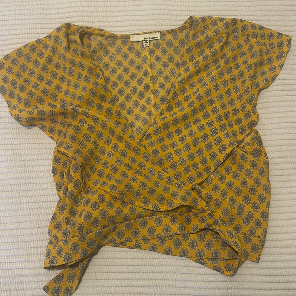 June and Hudson wrap shirt.